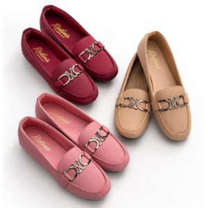 Redtino Women Metallic Buckle Flat Loafers