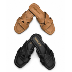 Zaib-e-Qadam Women Cross Strap Flat Slippers