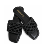Zaib-e-Qadam Women Braided Net Flat Slippers - Image 2
