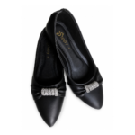 Stopy Women Rhinestone Bow Pointed Flat Pumps - Image 2