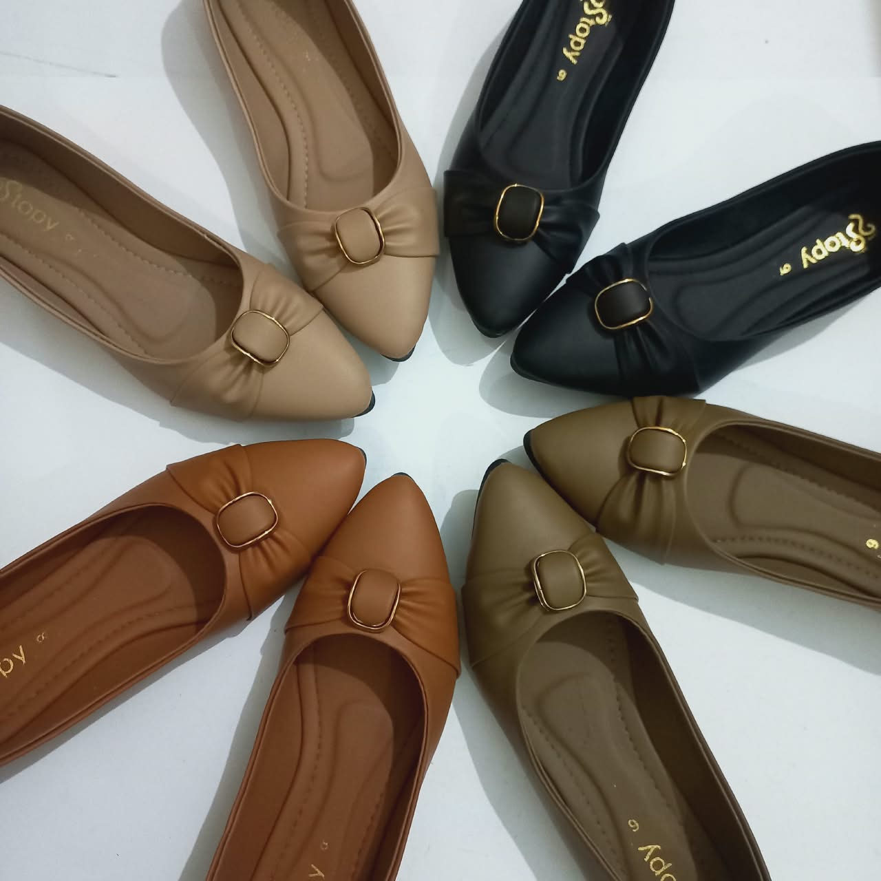 WhatsApp Image 2026-08-27 at 1.26.03 PM (1) Stopy Women Pointed Toe Buckle Knot Flat Pumps - Image 1